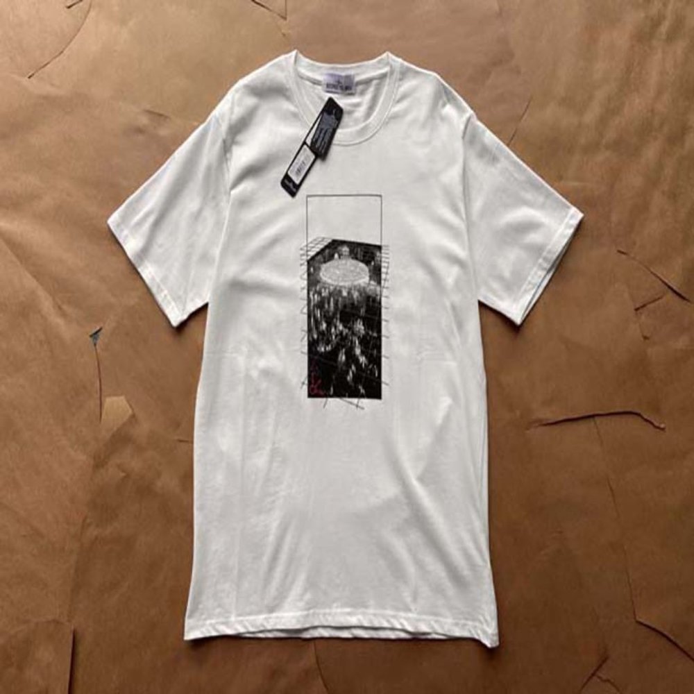 Stone Island Compass Compass Logo White T-shirt